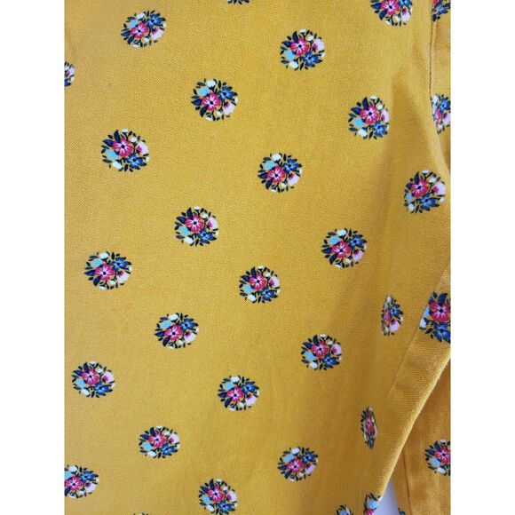 Old Navy Pixie Ankle Pants 0 Womens Yellow Floral Mid Rise Skinny Leg Stretch - Picture 15 of 16